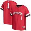 #1 Rutgers Scarlet Knights GameDay Greats Youth Lightweight Collegiate Baseball Fashion Jersey - - Front View