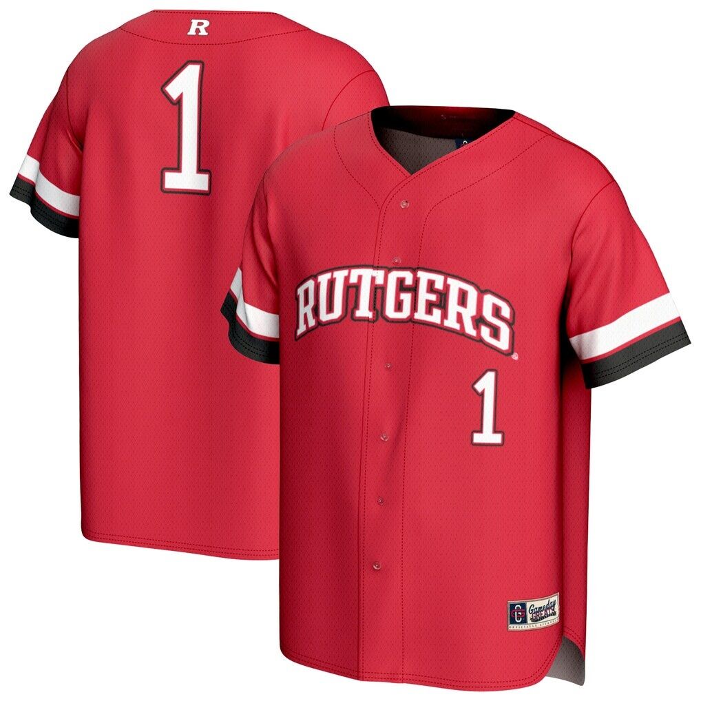#1 Rutgers Scarlet Knights GameDay Greats Youth Lightweight Collegiate Baseball Fashion Jersey - Scarlet