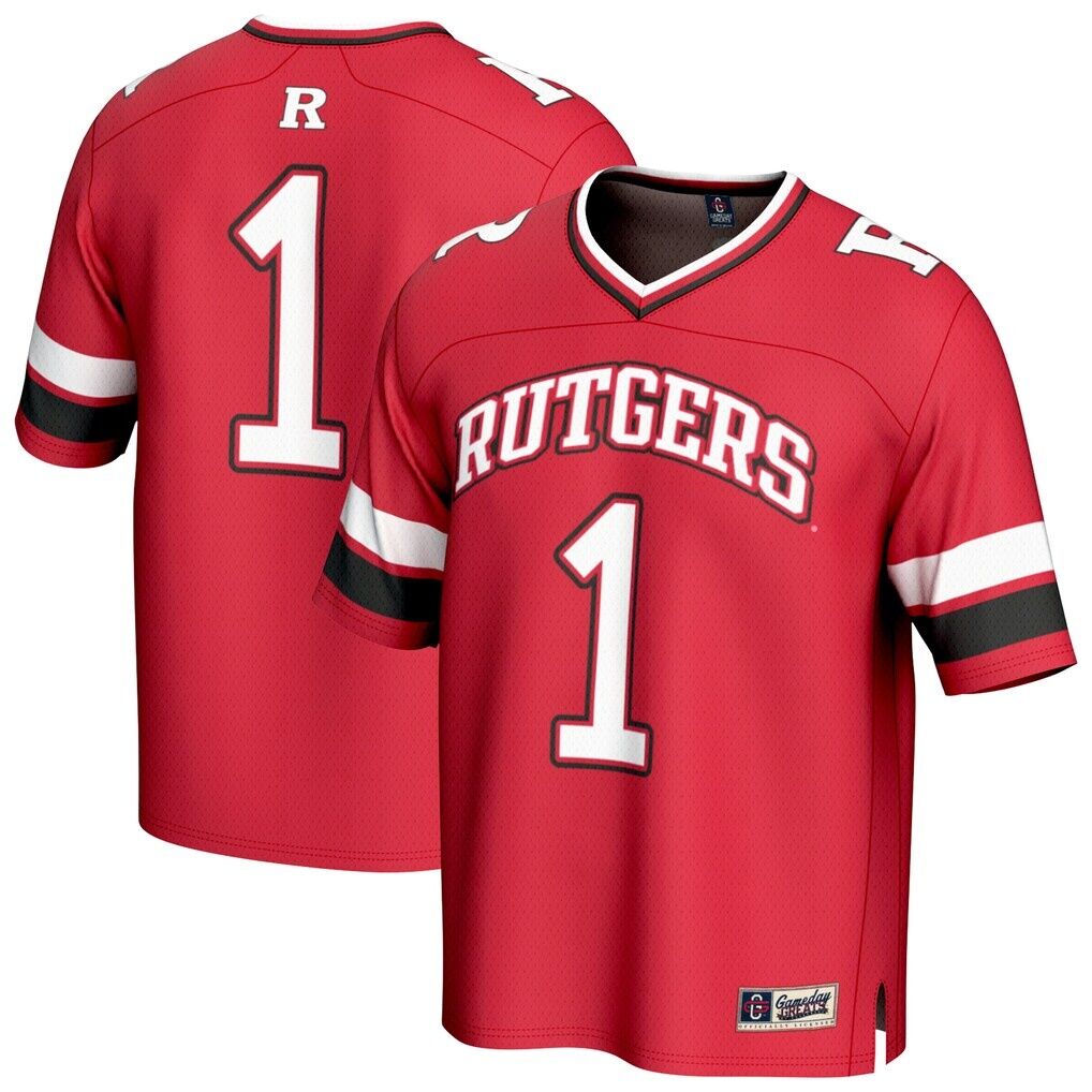 #1 Rutgers Scarlet Knights GameDay Greats Youth Lightweight Collegiate Football Fashion Jersey - Scarlet