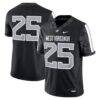 #25 West Virginia Mountaineers Nike Alternate Game Jersey - Black - Front View