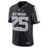 #25 West Virginia Mountaineers Nike Alternate Game Jersey - Black - Side View