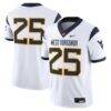 #25 West Virginia Mountaineers Nike Limited Away Game Jersey - White - Front View