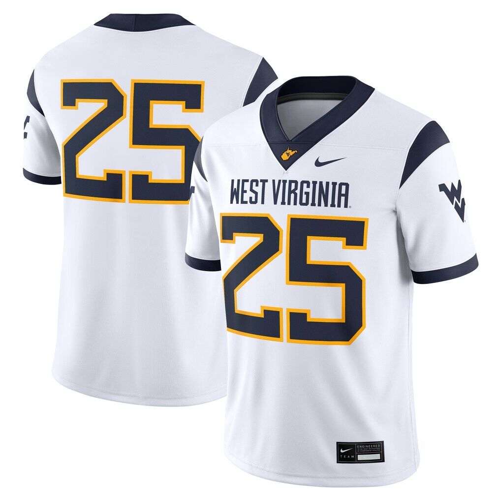 #25 West Virginia Mountaineers Nike Limited Away Game Jersey