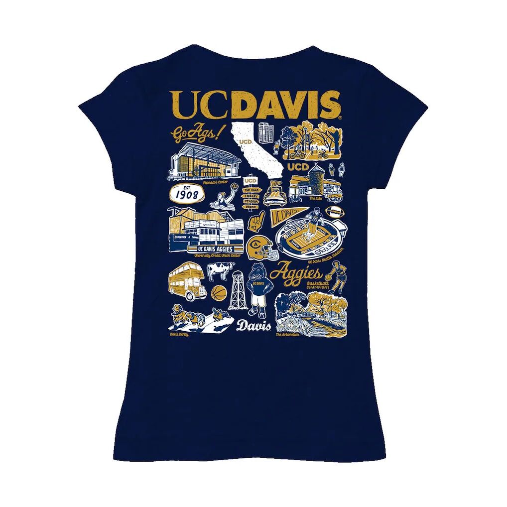 UC Davis Aggies Vive La Fete Youth Impressions Artwork Fitted T-Shirt