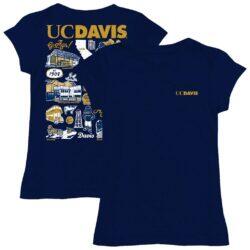 UC Davis Aggies Vive La Fete Youth Impressions Artwork Fitted T-Shirt - Navy - Front View