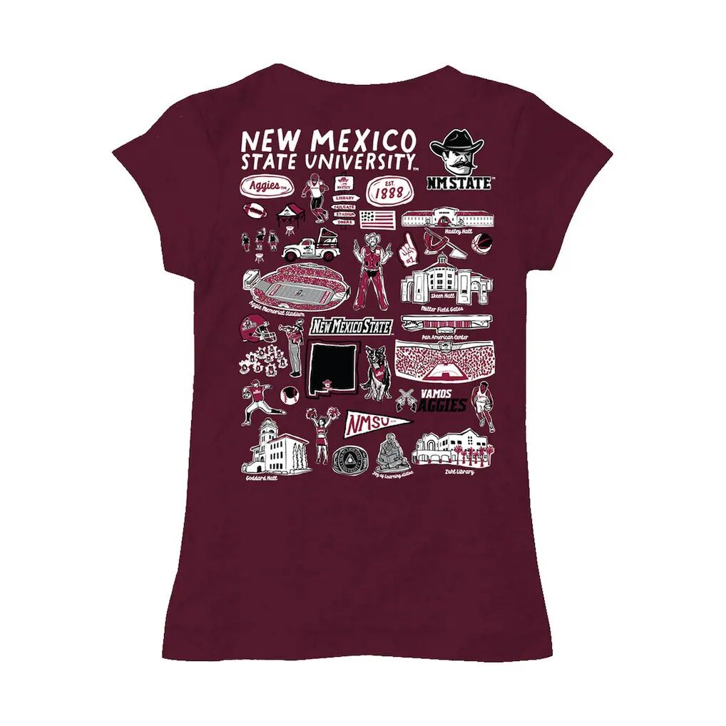 New Mexico State Aggies Vive La Fete Youth Impressions Artwork Fitted T-Shirt - Maroon