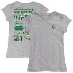 UAB Blazers Vive La Fete Youth Impressions Artwork Fitted T-Shirt - - Front View