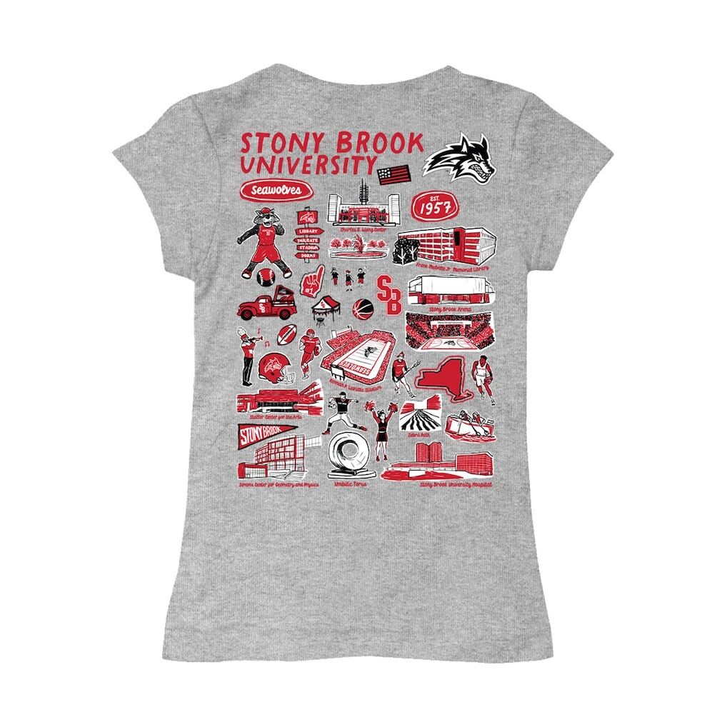 Stony Brook Seawolves Vive La Fete Youth Impressions Artwork Fitted T-Shirt