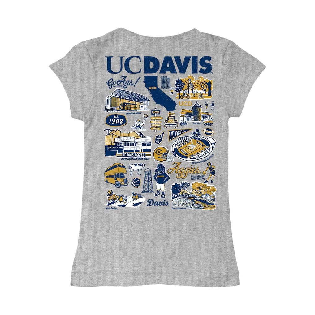 UC Davis Aggies Vive La Fete Girls Toddler Impressions Artwork T-Shirt - Heather Gray