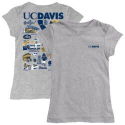 UC Davis Aggies Vive La Fete Girls Toddler Impressions Artwork T-Shirt - Heather Gray - Front View
