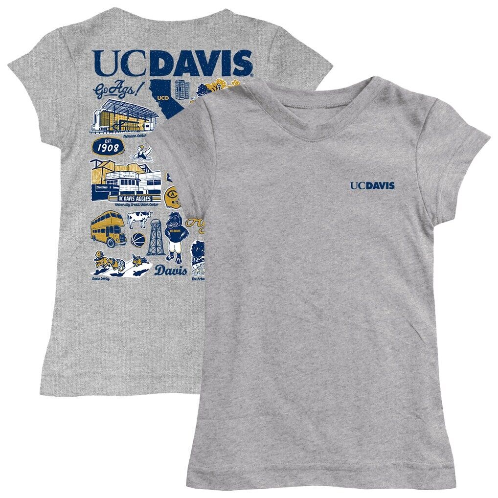 UC Davis Aggies Vive La Fete Girls Toddler Impressions Artwork T-Shirt - Heather Gray