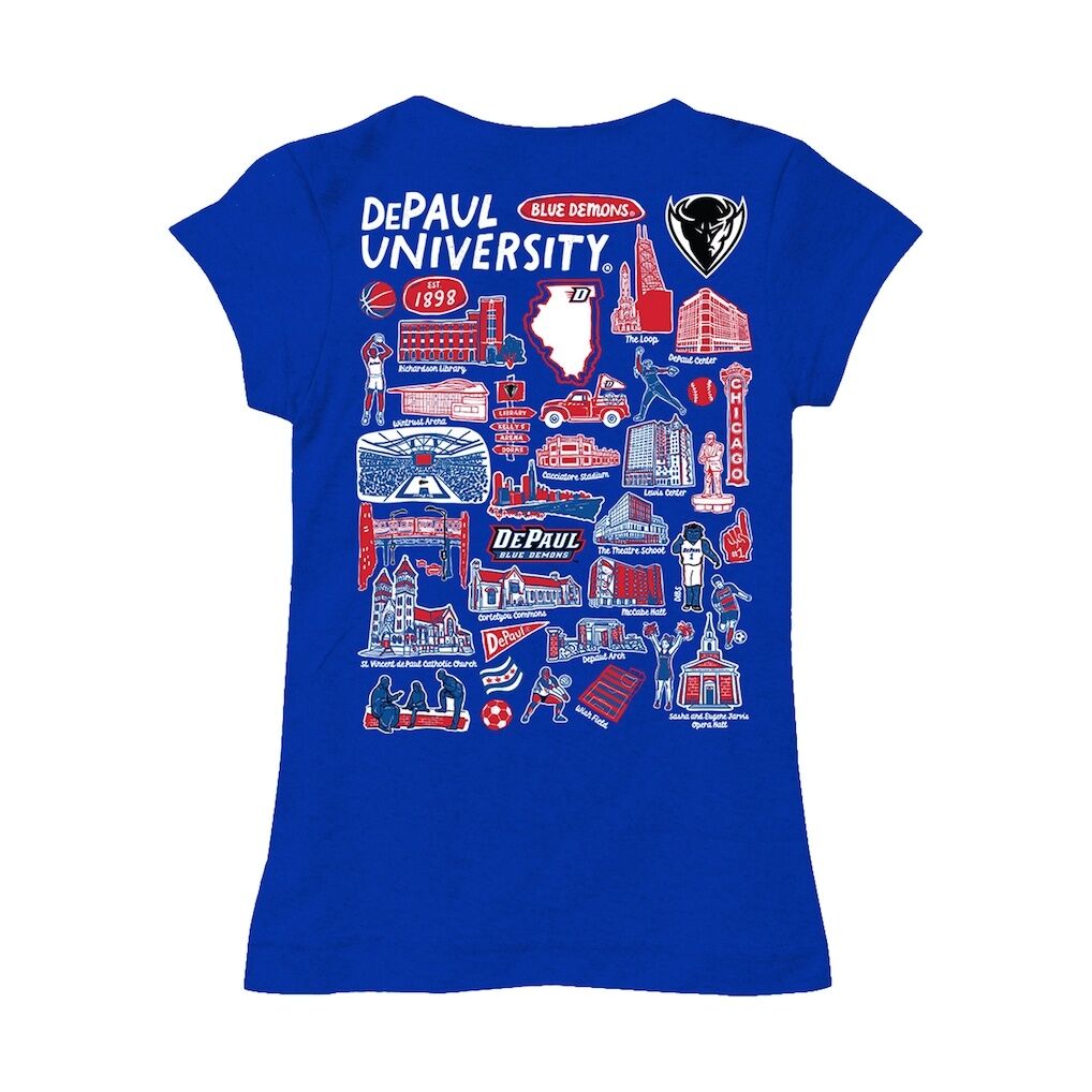 DePaul Blue Demons Vive La Fete Girls Toddler Impressions Artwork T-Shirt - Royal