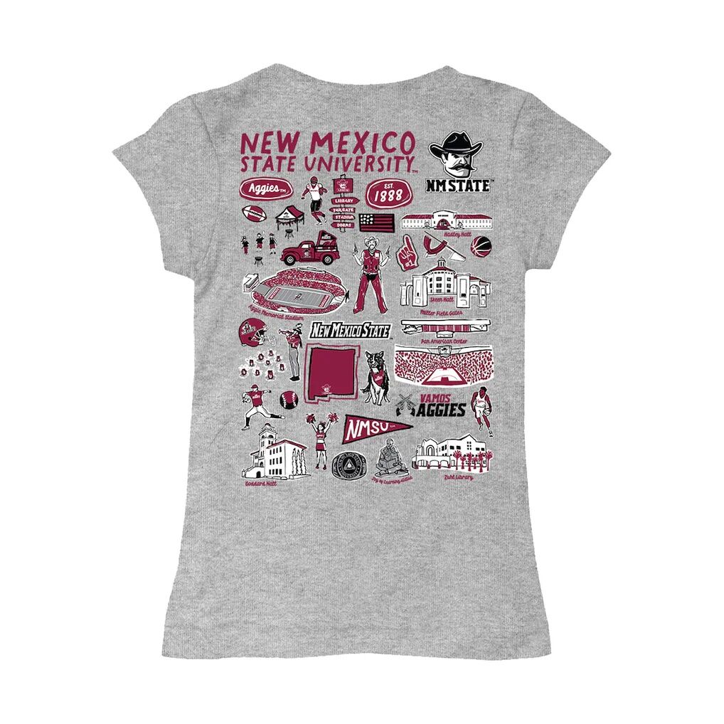 New Mexico State Aggies Vive La Fete Girls Toddler Impressions Artwork T-Shirt - Heather Gray