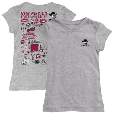 New Mexico State Aggies Vive La Fete Girls Toddler Impressions Artwork T-Shirt - Heather Gray - Front View