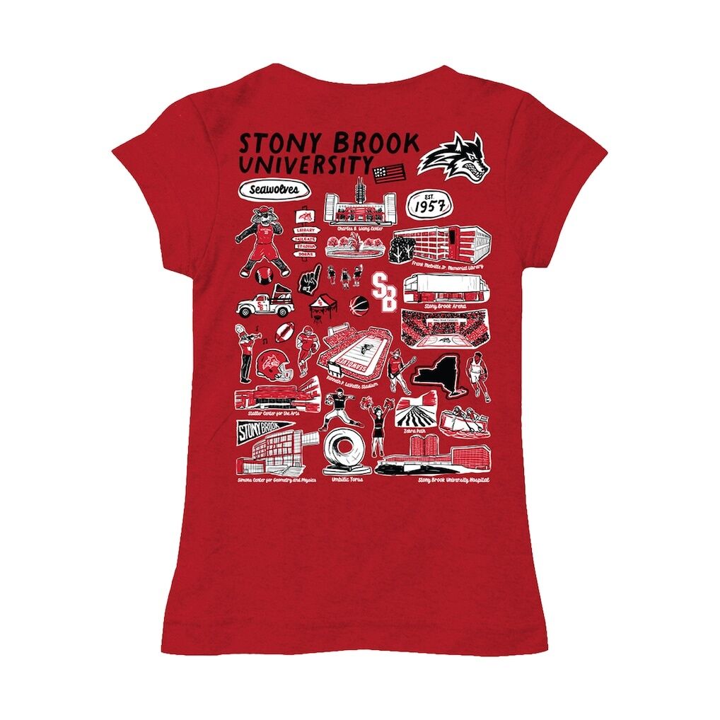 Stony Brook Seawolves Vive La Fete Girls Toddler Impressions Artwork T-Shirt