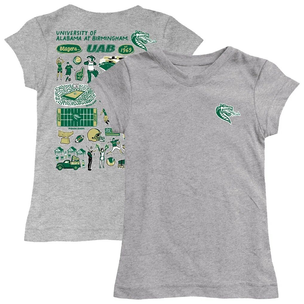 UAB Blazers Vive La Fete Girls Toddler Impressions Artwork T-Shirt - Heather Gray