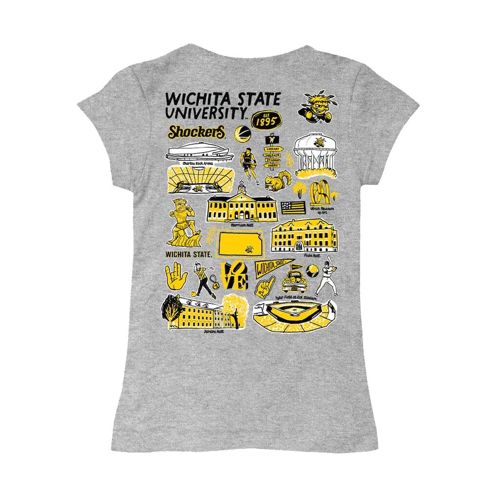 Wichita State Shockers Vive La Fete Girls Toddler Impressions Artwork T-Shirt - Heather Gray