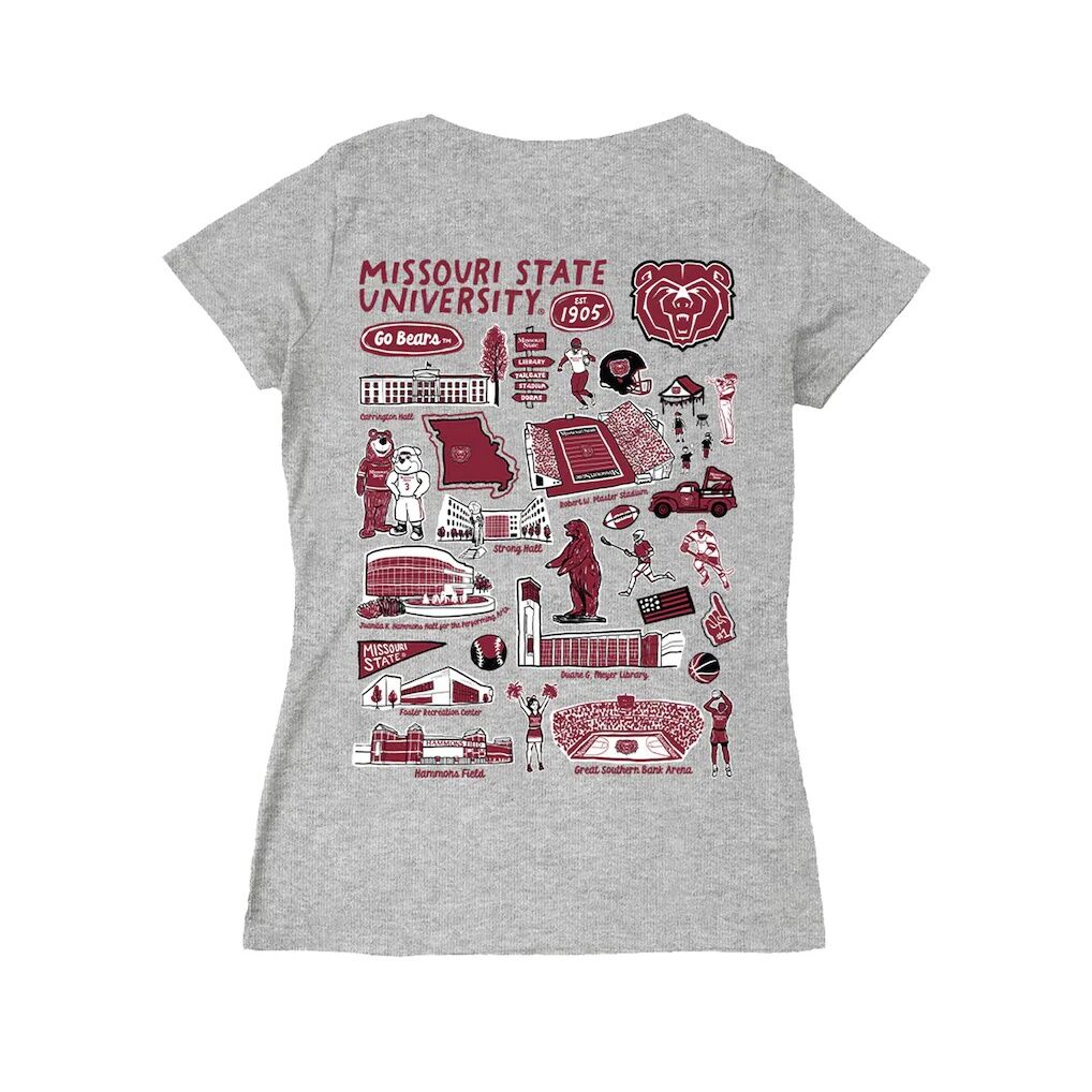 Missouri State University Bears Vive La Fete Women's Impressions Artwork V-Neck T-Shirt