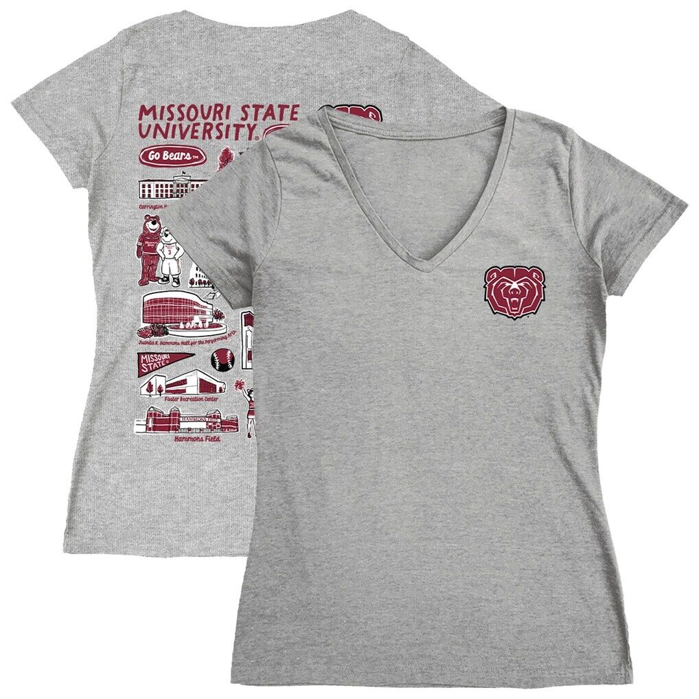 Missouri State University Bears Vive La Fete Women's Impressions Artwork V-Neck T-Shirt