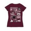 New Mexico State Aggies Vive La Fete Women's Impressions Artwork V-Neck Fitted T-Shirt - Crimson - Detail View