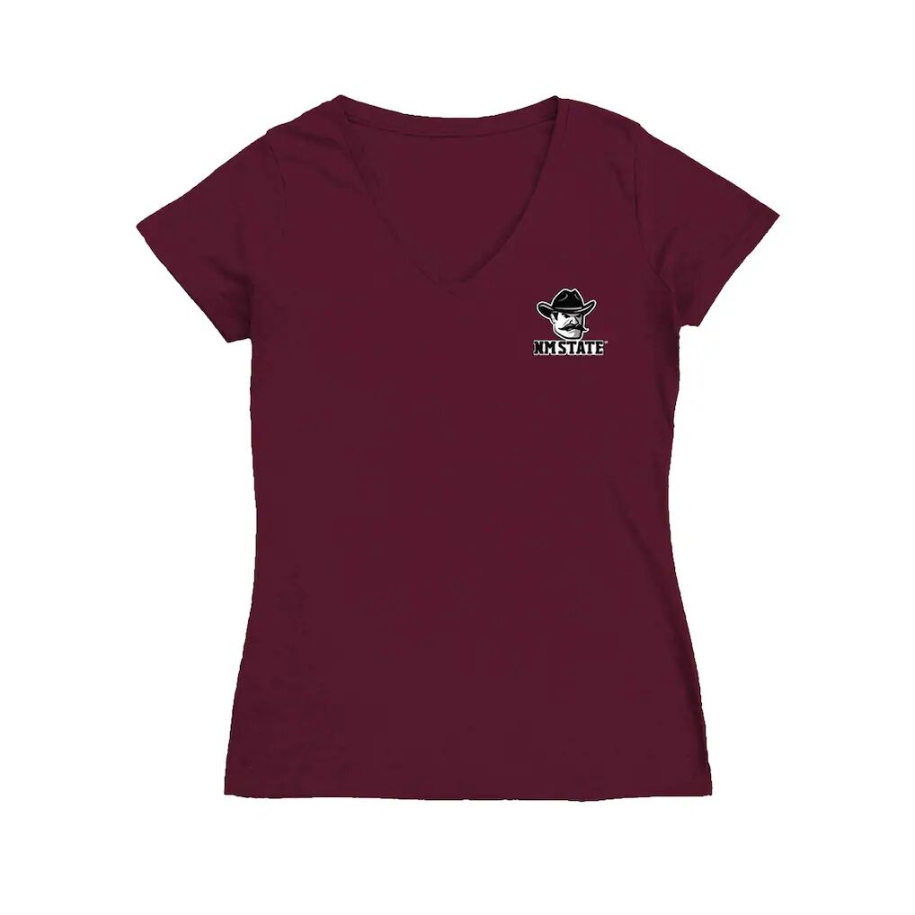New Mexico State Aggies Vive La Fete Women's Impressions Artwork V-Neck Fitted T-Shirt
