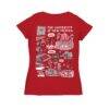 New Mexico Lobos Vive La Fete Women's Impressions Artwork V-Neck T-Shirt - Red - Detail View