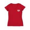 New Mexico Lobos Vive La Fete Women's Impressions Artwork V-Neck T-Shirt - Red - Side View