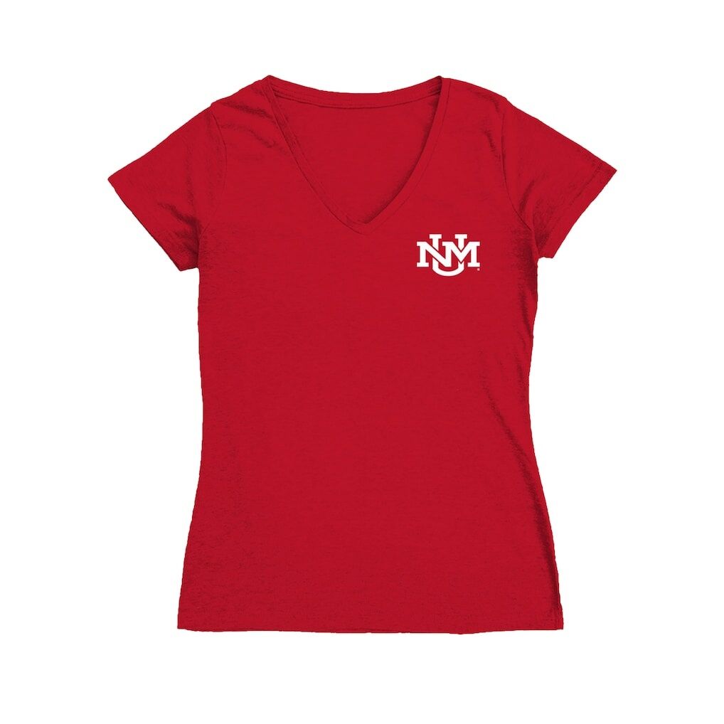 New Mexico Lobos Vive La Fete Women's Impressions Artwork V-Neck T-Shirt