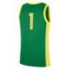 Oregon Ducks Nike #1 Road Replica Basketball Jersey - Green - Detail View