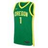 Oregon Ducks Nike #1 Road Replica Basketball Jersey - Green - Side View