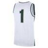 Michigan State Spartans Nike #1 Alternate Replica Basketball Jersey - White - Detail View