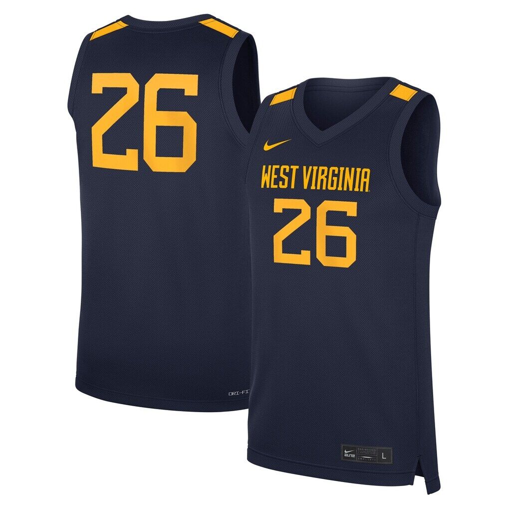 #26 West Virginia Mountaineers Nike Road Replica Basketball Jersey