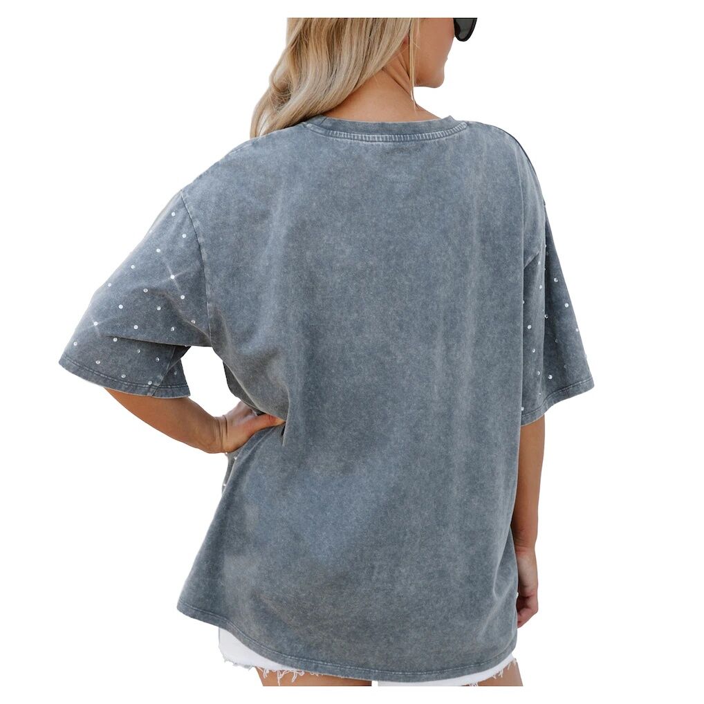 Philadelphia Union Gameday Couture Women's Oversized Mini Rhinestone Classic T-Shirt