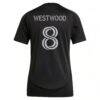 Ashley Westwood Charlotte FC adidas Women's 2025 Fortress Kit Replica Player Jersey - Black - Detail View
