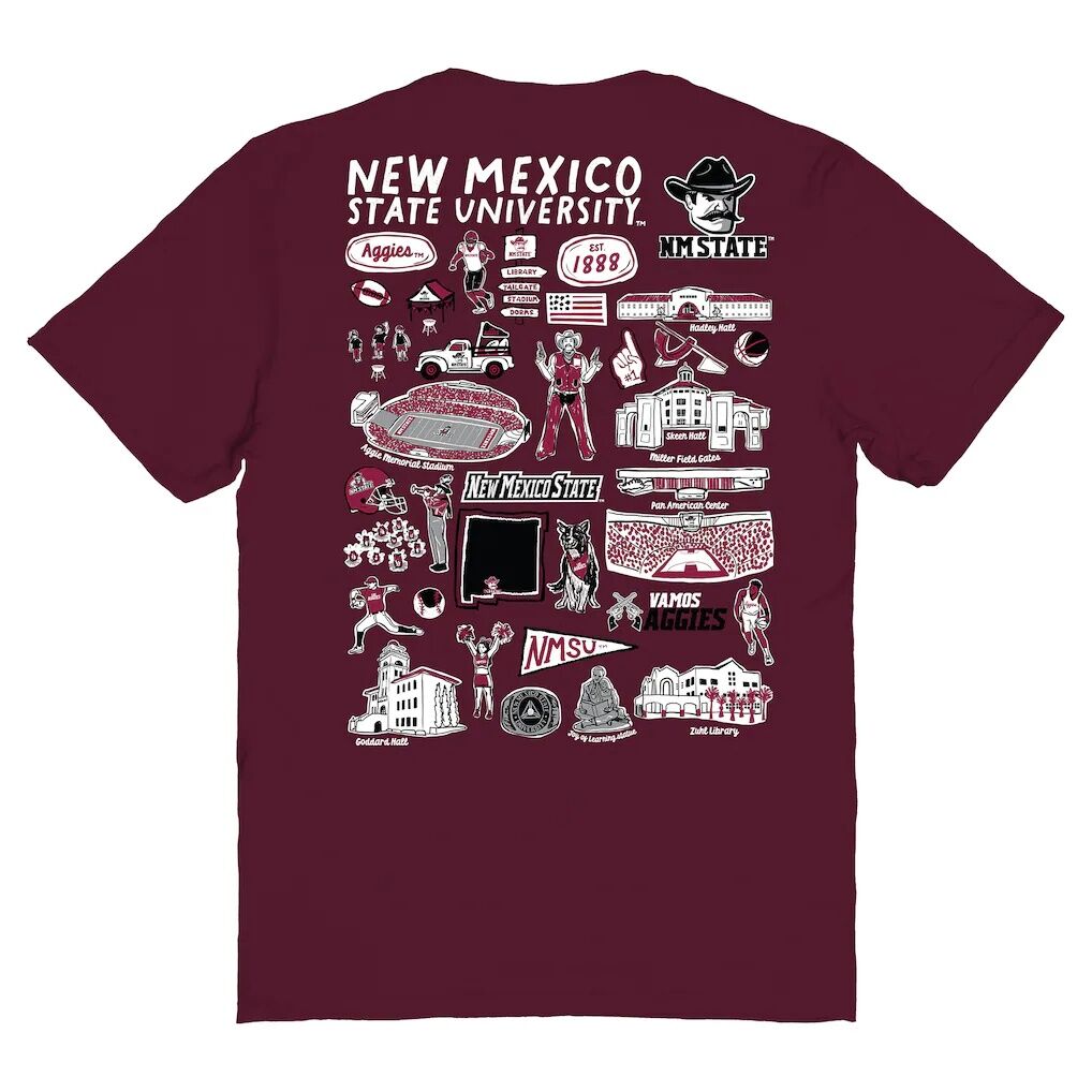 New Mexico State Aggies Vive La Fete Women's Impressions Artwork Relaxed Fit T-Shirt - Maroon