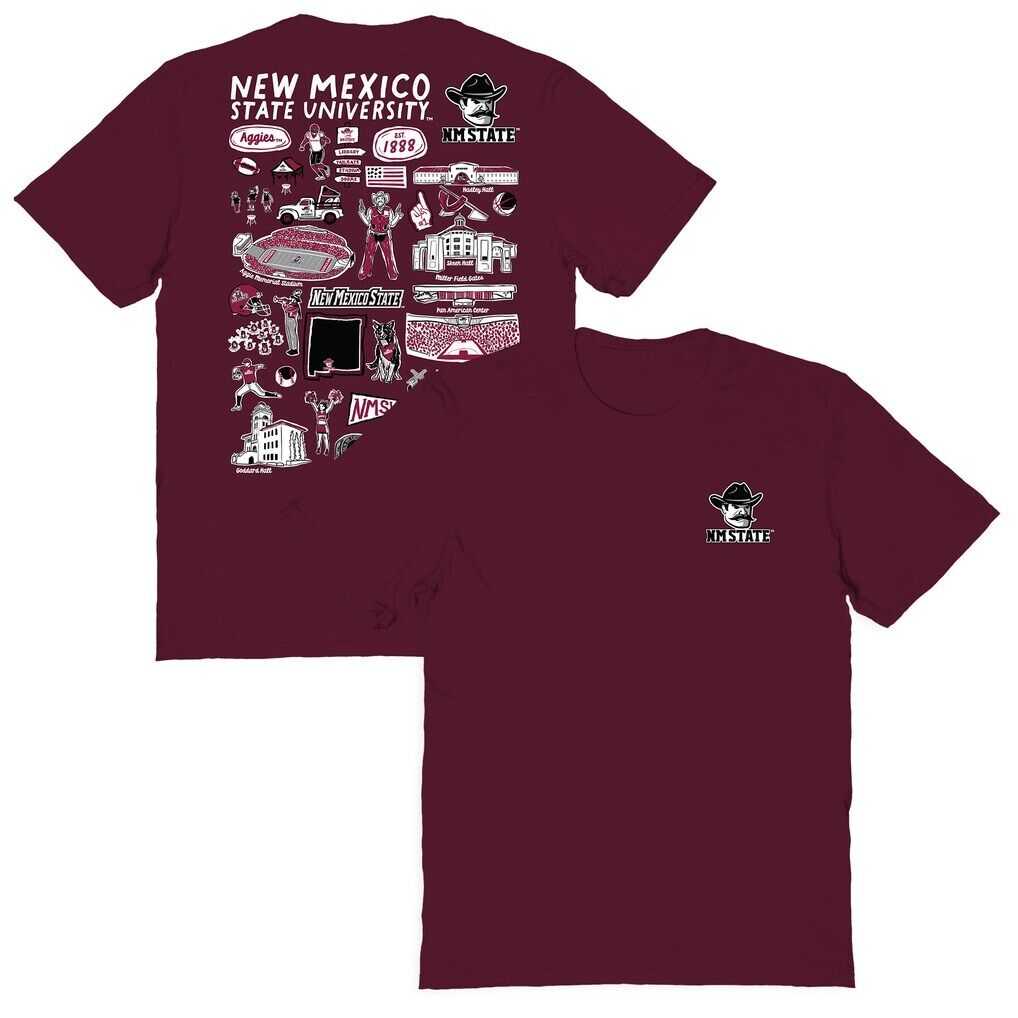 New Mexico State Aggies Vive La Fete Women's Impressions Artwork Relaxed Fit T-Shirt - Maroon