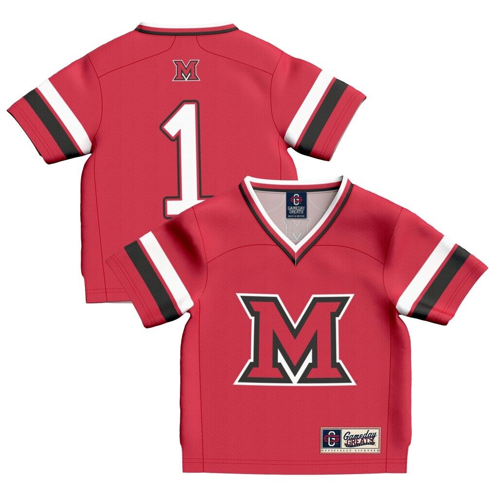 #1 Miami University RedHawks GameDay Greats Toddler Football Fashion Jersey