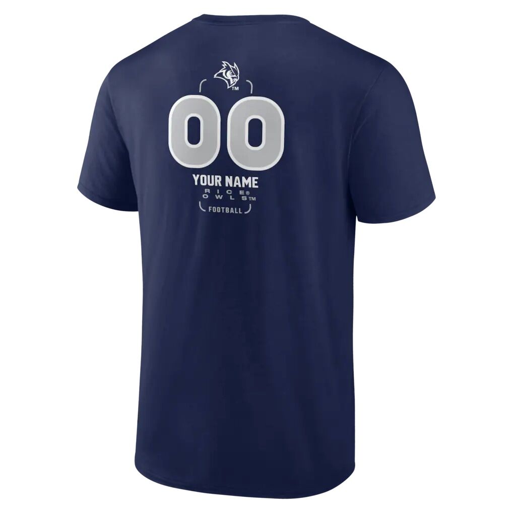 Rice Owls  Personalized Name & Number Midfielder T-Shirt