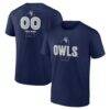 Rice Owls Personalized Name & Number Midfielder T-Shirt - Navy - Front View