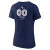Rice Owls Women's Personalized Name & Number Midfielder V-Neck T-Shirt - Navy - Detail View