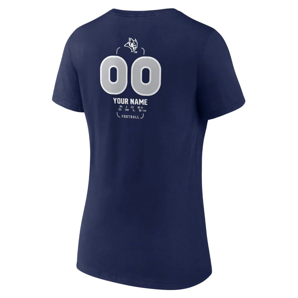 Rice Owls Women's Personalized Name & Number Midfielder V-Neck T-Shirt