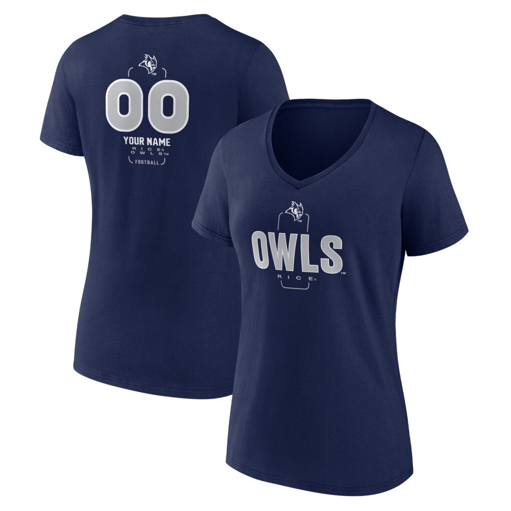 Rice Owls Women's Personalized Name & Number Midfielder V-Neck T-Shirt