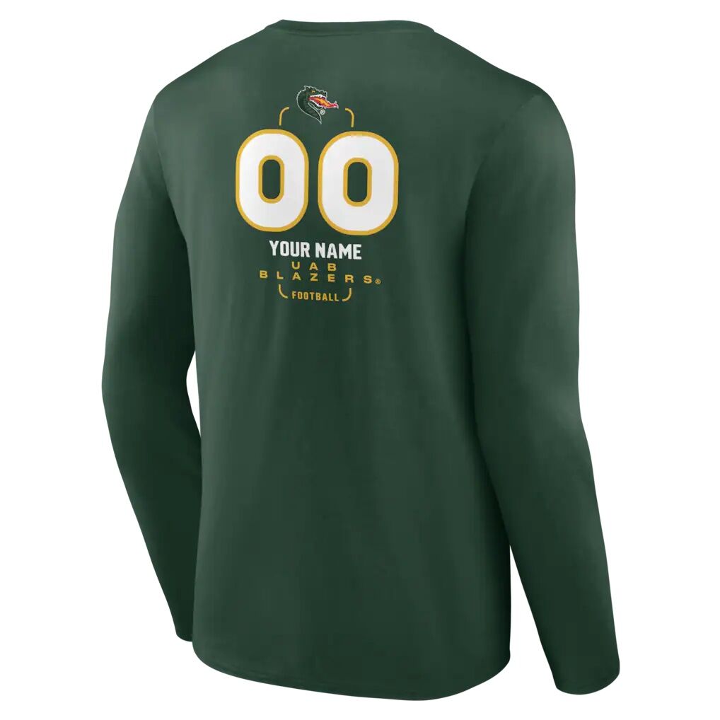 UAB Blazers  Personalized Name & Number Midfielder Long Sleeve T-Shirt