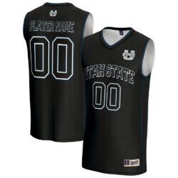 Utah State Aggies GameDay Greats Youth NIL Pick-A-Player Lightweight Men's Basketball Jersey - Black - Front View