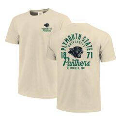 Plymouth State Panthers Comfort Colors Mascot Overlay T-Shirt - Cream - Front View