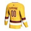 Minnesota Golden Gophers GameDay Greats Youth NIL Pick-A-Player Men's Hockey Lightweight Jersey - Gold - Detail View