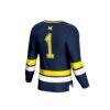 Michigan Wolverines GameDay Greats Unisex Lightweight Men's Hockey Team Fashion Jersey - Navy - Detail View