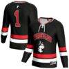 Northeastern Huskies GameDay Greats Unisex Lightweight Men's Hockey Team Fashion Jersey - Black - Front View