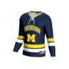 Michigan Wolverines GameDay Greats Unisex Lightweight Women's Hockey Team Fashion Jersey - Navy - Side View