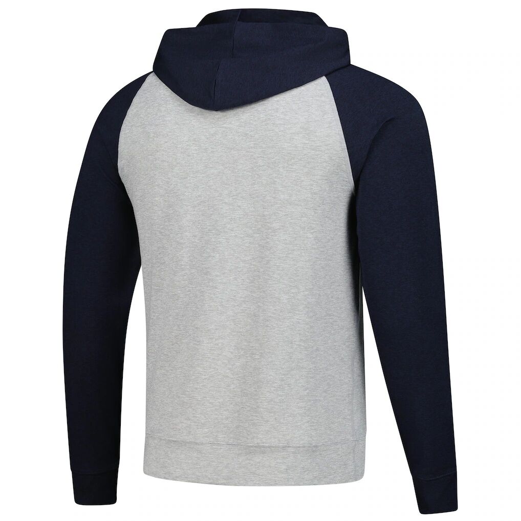 Chicago Bears Antigua Urgent Pullover Hoodie - Heather Gray/Navy